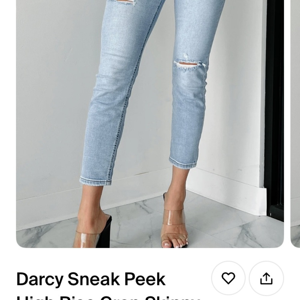 NanaMacs Blue Cropped Ankle Jeans with Distressed Details